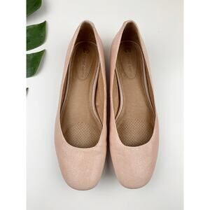 Corso Como Ballet Flats Pink Cream Leather Slip On Shoes Women's 9